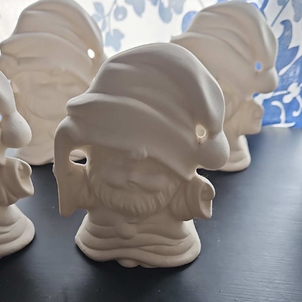Charming Cream Ceramic Gnome Figurine